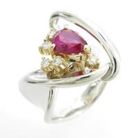 K18YG／PT ルビーリング