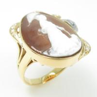 K18YG／PT シェルカメオリング