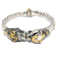 BWL(ビルウォールレザー) Custom Twisted Bangle Panther w/Lion Gold Solder パンサー/ライオン　ツイステッドバングル