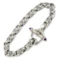 BWL(ビルウォールレザー)　 Mid Star Bracelet ミッドスターブレスレット　B417ML12　T-Bar Amethyst