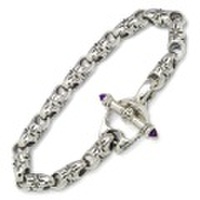 BWL(ビルウォールレザー)　 Mid Star Bracelet ミッドスターブレスレット　B417ML12　T-Bar Amethyst