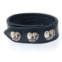 CHROME HEARTS(クロムハーツ)　3ボタン/2スナップ　ハート　レザーブレスレット【カスタム品】