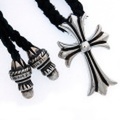 CHROME HEARTS(クロムハーツ)　CHクロスペンダント　スモール　【編み紐付】　ネックレス