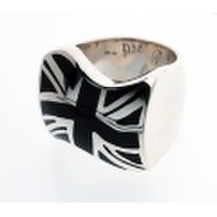 CRAZY PIG DESIGNS(クレイジーピッグ)　ユニオンジャックリング/ブラックエナメル　UNION JACK(black enamelled)　#805