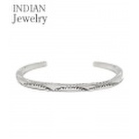 INDIAN JEWELRY ナバホ族アーティストの作品『NAVAJO STAMPED SILVER BANGLE』【アメカジ・ネイティブ】IJ-045