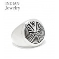 INDIAN JEWELRY ホピ族アーティストEddison Wadsworth氏の作品『HOPI MAZE RING』【アメカジ・ネイティブ】IJ-019