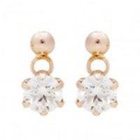 K10PG 1粒石＆ピンクゴールドピアス 46-5668