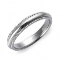 K18WG　ミルグレイン・マリッジリング（結婚指輪）3mm (N030H165N3*01-K18WG)