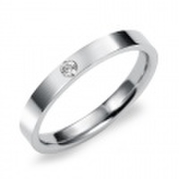 Pt950　フラット・ダイヤモンドマリッジリング（結婚指輪）ダイヤモンド埋込　2.5mm (N025O140N1*01-D)