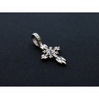 ROCK’N ROYAL(ロックンロイヤル)　FDLクロスチャームw/CZ(ブルー)　SRRP02-CHM