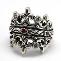 ROYAL ORDER(ロイヤルオーダー) SR922 Double Tiara Ribbon Band w/4 CZs in Tiara&3CZs in Band