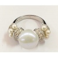 SS オーロラリップル真珠 CZ リング