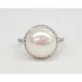 SS淡水パール＆CZ デザインリングpart14