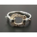 SYMPATHY OF SOUL（シンパシーオブソウル）　Horseshoe Band Ring - Silver&K10Yellow Gold w/Diamond（ホースシューバンドリング シルバー&K10イエローゴールド w/ダイヤモンド）