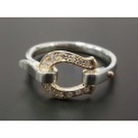 SYMPATHY OF SOUL（シンパシーオブソウル）　Horseshoe Band Ring - Silver&K10Yellow Gold w/Diamond（ホースシューバンドリング シルバー&K10イエローゴールド w/ダイヤモンド）