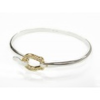 SYMPATHY OF SOUL（シンパシーオブソウル）　Horseshoe Combination Bangle - Silver&K18YG w/Diamond（ホースシューコンビネーションバングル - シルバー × K18イエローゴールド w/ダイヤモンド）