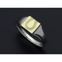 SYMPATHY OF SOUL（シンパシーオブソウル）　Signet Ring - Square - Silver×K18Yellow Gold w/Stamp（シグネットリング - スクエア - シルバー×K18イエローゴールド w/スタンプ）