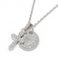 SYMPATHY OF SOUL（シンパシーオブソウル）　Smooth Cross + Coin Set Necklace - Silver w/CZ（スムースクロス+コインセットネックレス - シルバー w/CZ）