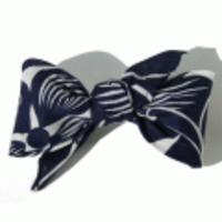 Susan Daniels◆コットンプリントリボンバレッタ◆ネイビーmix