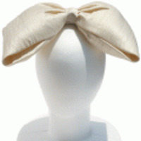 TOUCAN HATS◆シルクシャンタンリボンヘッドドレス・バレッタ◆アイボリー