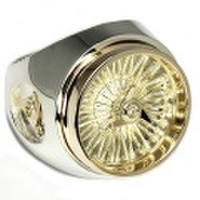 VASSER(バッサー)Wire Wheel Ring SilverxK10 Gold w/3Diamond(ワイヤーホイールリングシルバーx10金ゴールド w/3ダイヤ)