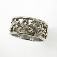 WOLFMAN B.R.S(ウルフマンBRS)　ハヤトパルメットリングw/ストーン　WO-R-52