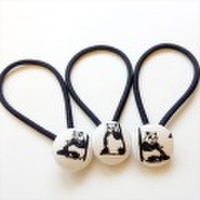 [くるみボタン]パンダ3つセット[ヘアゴム]