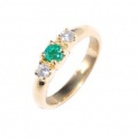 baby’s ring - K18 一連脇メレダイヤ - 5月 エメラルド