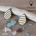 kazari(かざり)重ね紙飾り ピアス・イヤリング ドロップ（kazari かざり 大醐 ピアス イヤリング 手作り ハンドメイド サージカルステンレス 樹脂 紙 ループフィット フック ひっかけ ぶら下がり 揺れる 和風 ドロップ しずく 軽い ゴールド 金）
