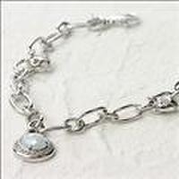 【DJKAORIセレクションモデル】ジェムケリーシルバーキュービックジルコニアブレスレット（ミルキィブルー）