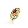 【K18YG　イエローゴールド】 指輪　リング　ルビー0.40ct　ダイヤモンド0.92ct　5.7g　21670-0　ジュエリー　人気