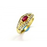 【K18YG　イエローゴールド】 指輪　リング　ルビー0.40ct　ダイヤモンド0.92ct　5.7g　21670-0　ジュエリー　人気