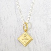 【NEXTLABEL】≪色が選べる≫スクエアペンダントS/DIA+G≪真鍮チェーン付≫