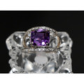 【PT900 プラチナ】指輪 リング アメジスト ダイヤモンド0.12ct 11号 9.1g レディース 32397-0