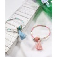 【SALE】タッセル付きビーズブレスレット/3カラー