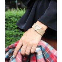 【SALE】トライアングルモチーフレザーブレスレット/14カラー