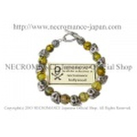 【ネクロマンス NECROMANCE】 イエロードラゴンアゲート スカルブレスレット Yellow Dragon Agate Skull Bracelet 黄龍紋瑪瑙 骸骨