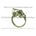 【ネクロマンス NECROMANCE】 サイドシルバーサーベルタイガーリング Side Silver Saber Tiger Skull Ring 骸骨 指輪