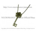 【ネクロマンス NECROMANCE】 ブラスローズ＆キー ネックレス Brass Rose and Key Necklace 薔薇 鍵 バラ