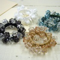 【ヘアゴム】大粒カットビーズのブレスポニー