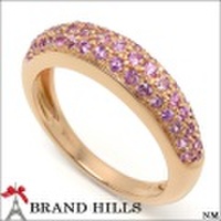 スタージュエリー K18PG パヴェリング 12号 ピンクトルマリン 指輪 総重量3.8g STAR JEWELRY 極美品 [120409]
