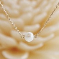 【送料無料】 K18 Little mermaid waterpearl pendant necklace/4mm (リトル マーメイド 淡水パールペンダントネックレス)