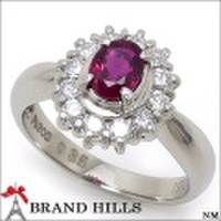指輪 Pt900 リング ルビー0.61ct ダイヤモンド0.35ct 10号 総重量5.4g 美品 [120846]