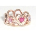 お守りんぐ　ピンクゴールド　ティアラハート　ネックレス付※誕生石を3つ選べ、メッセージも入れられる世界でたった1つの記念品