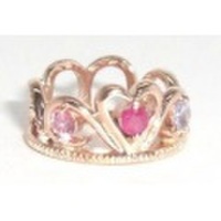 お守りんぐ　ピンクゴールド　ティアラハート　ネックレス付※誕生石を3つ選べ、メッセージも入れられる世界でたった1つの記念品