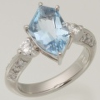 アクアマリン 2.47ct リング・指輪 11.5号 Pt900プラチナ 中央宝石鑑別書 【中古】 (220723)