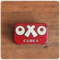 イギリス アンティーク OXO Cubes/オクソ缶/TIN/ティン/ブリキ/雑貨【コレクターが数多く存在するOXO缶】N-623