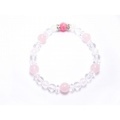 インカローズキラキラ☆　ローズクオーツ＆水晶デザインブレスレット