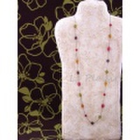 オリジナルロングネックレス・チェコガラス・キャンディカラー×金古美