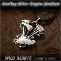 クリックポストのみ送料無料！シルバー925　ハーレーダビッドソン　ナックルヘッド　エンジン　ペンダントHarley Davidson Motorcycle Engine V-Twin, Knucklehead Sterling Silver Pendant Biker’s NecklaceWILD HEARTS Leather&Silver(ID pt2785)